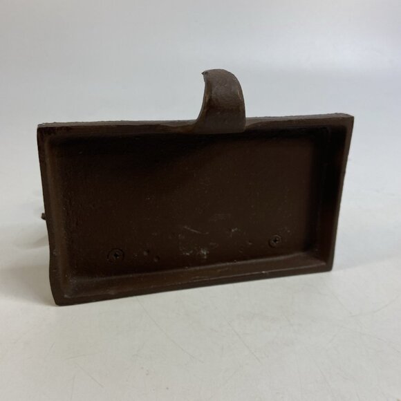 Vintage Cast Iron Christmas Tree Stocking Holder Hanger Triple Pine Trees Heavy - Picture 4 of 4